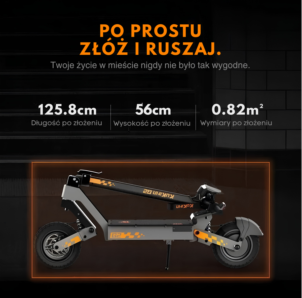 KuKirin G2 2026 Składany Pojazd Elektryczny | 1200W 48V 15Ah 45KM/H 55KM